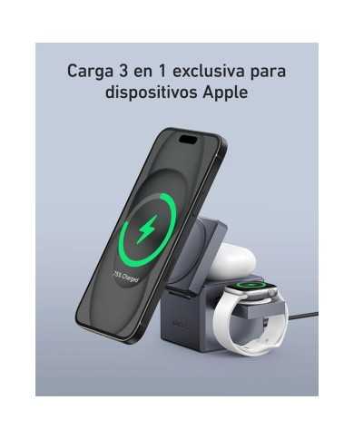 CARGADOR ANKER CUBO 3 EN 1 MAGSAFE AURICULARES+SMARTPHONE+RELOJ 30W USB-C