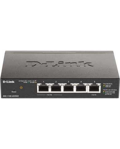SWITCH D-LINK GIGABIT 5 PUERTOS DGS-1100-05PDV2 2 POE