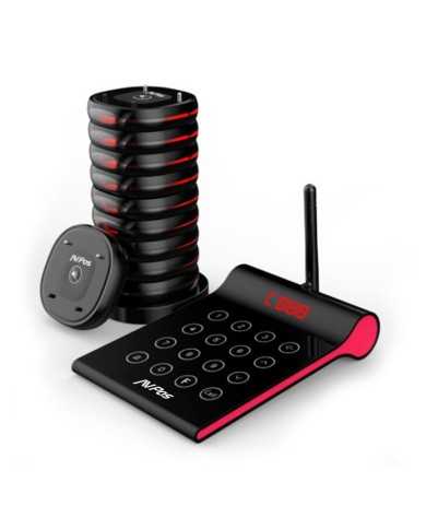 AVISADOR DE CLIENTES AVPOS 10 UDS + BASE DE CARGA + TECLADO