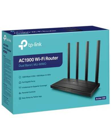 WIRELESS N ROUTER TP-LINK ARCHER C80 DUAL BAND AC1900