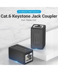ADAPTADOR VENTION RJ45 CAT.6 FTP HEMBRA - HEMBRA BLACK