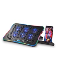 SOPORTE + VENTILADOR NOTEBOOK NGS HEROSTAND RGB BLACK + SOPORTE SMARTPHONE