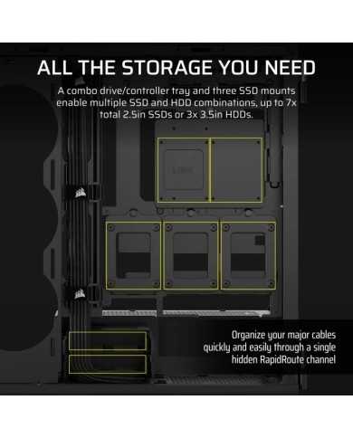 CAJA ORDENADOR GAMING CORSAIR 5000T CRISTAL TEMPLADO BLACK