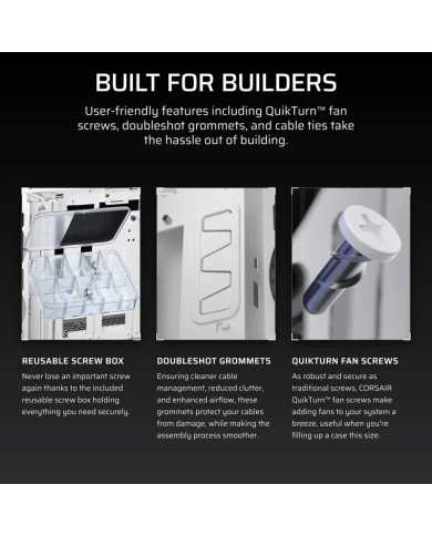 CAJA ORDENADOR GAMING CORSAIR 5000T CRISTAL TEMPLADO WHITE