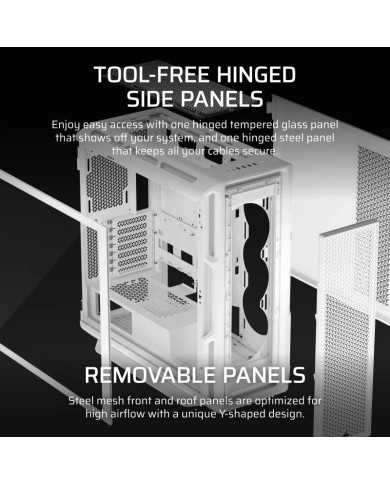 CAJA ORDENADOR GAMING CORSAIR 5000T CRISTAL TEMPLADO WHITE