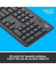 TECLADO + RATON LOGITECH MK295 WIRELESS SILENT GRAFITO