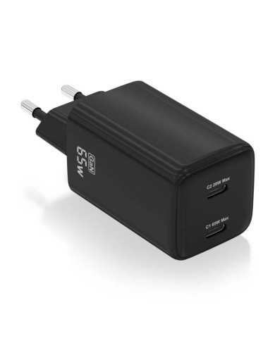 CARGADOR DE PARED AISENS GAN 2XUSB-C 65W BLACK