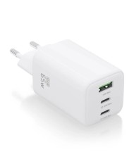 CARGADOR DE PARED AISENS GAN 2XUSB-C/USB-A 65W WHITE