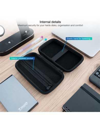 FUNDA TOOQ PARA DISCO DURO EXTERNO DE 2,5 BLACK