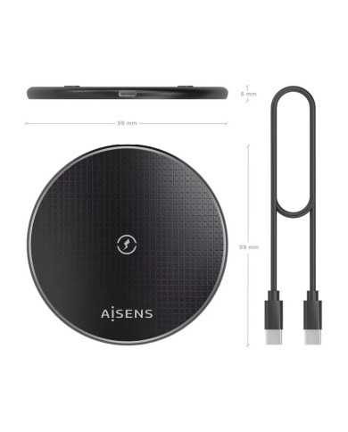 BASE DE CARGA AISENS WIRELESS SMARTPHONE 15W BLACK