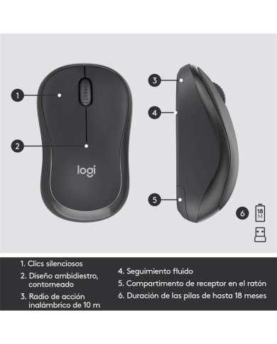 TECLADO + RATON LOGITECH MK295 WIRELESS SILENT GRAFITO TECLADO + RATON LOGITECH MK295 WIRELESS SILENT GRAFITO