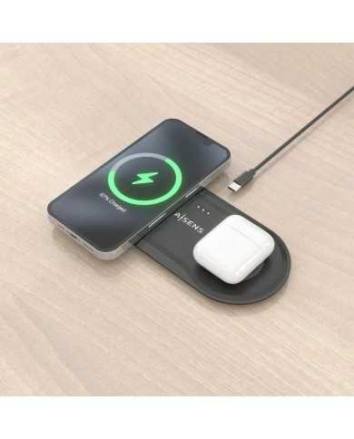 BASE DE CARGA AISENS WIRELESS SMARTPHONE/AURICULAR 15W USB-C BLACK