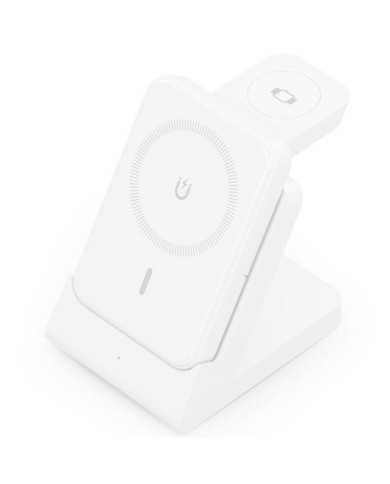 BASE CARGADOR AISENS SMARTPHONE/APPLE WATCH/AURICULARES WIRELESS 15W WHITE