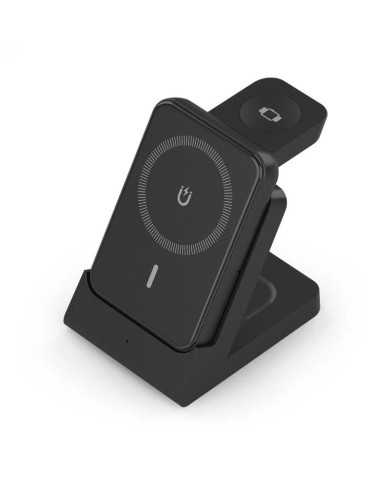 BASE CARGADOR AISENS SMARTPHONE/APPLE WATCH/AURICULARES WIRELESS 15W BLACK