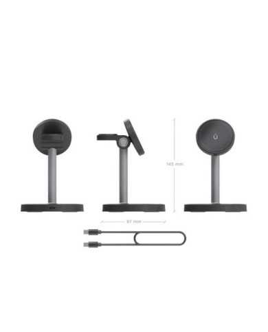 BASE CARGADOR AISENS SMARTPHONE/APPLE WATCH/AURICULARES WIRELESS QI2 15W USB-C BLACK