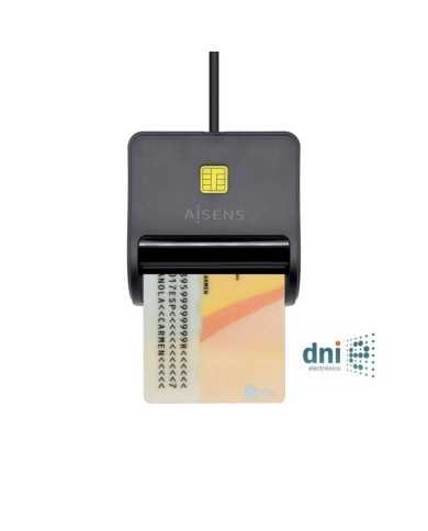 LECTOR DE TARJETAS DNIE AISENS DNI USB 2.0 BLACK