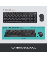 TECLADO + RATON LOGITECH MK295 WIRELESS SILENT GRAFITO