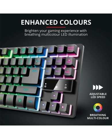 TECLADO TRUST GAMING GXT 833 METALICO USB RGB TECLADO TRUST GAMING GXT 833 METALICO USB RGB