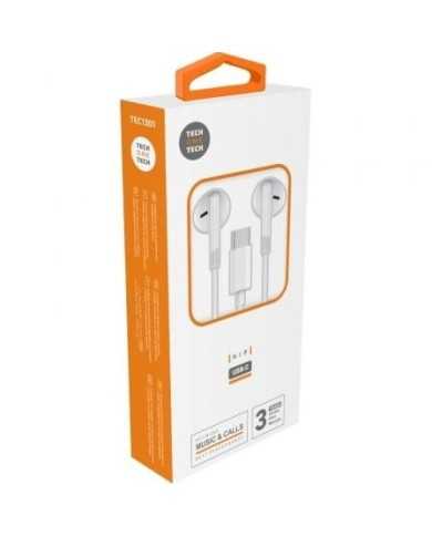 AURICULARES + MICROFONO TECH ONE TECH EAR USB-C WHITE