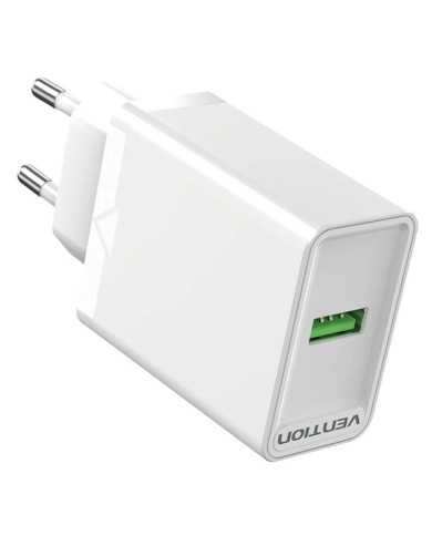 CARGADOR SMARTPHONE/TABLET VENTION FABW0-EU USB-A 18W WHITE