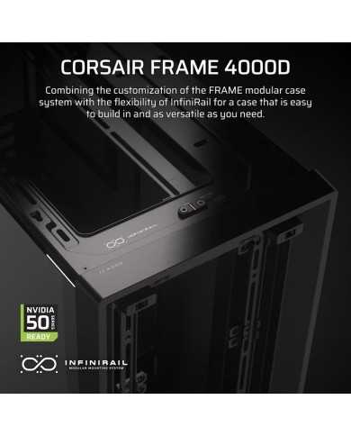 CAJA ORDENADOR GAMING CORSAIR FRAME 4000D CRISTAL TEMPLADO BLACK