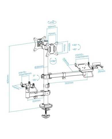 SOPORTE DE MESA AVPOS 4-1 PARA TPV/MONITOR/IMPRESORA/DATAFONO