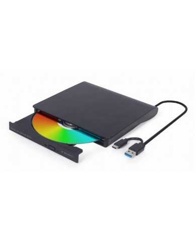 REGRABADORA EXTERNA DVD GEMBIRD DUAL USB-A/C BLACK