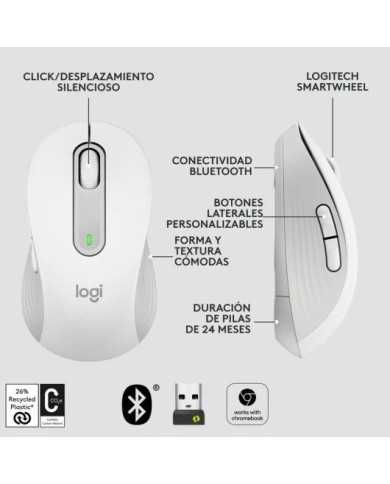 RATON LOGITECH SIGNATURE M650 L WIRELESS WHITE