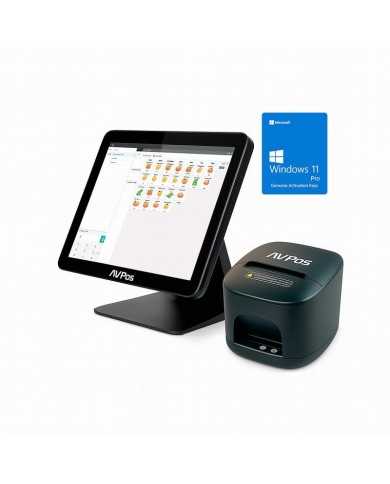 PACK TPV AVPOS K4000 15 TACTIL N100/8GB/SSD128/W11P + TC15 USB
