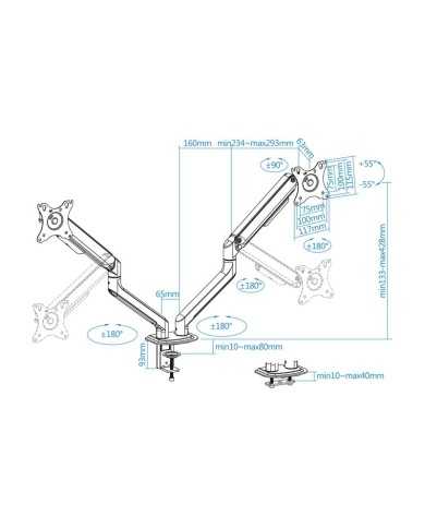 SOPORTE DE MESA TV/MONITOR TOOQ 17-32 2 BRAZOS WHITE SOPORTE DE MESA TV/MONITOR TOOQ 17-32 2 BRAZOS WHITE