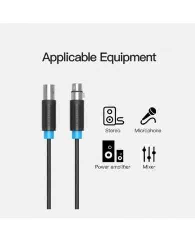 CABLE ESTEREO VENTION XLR M - XLR H 10M BLACK