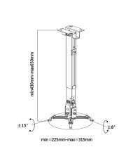 SOPORTE PROYECTOR AISENS TECHO/PARED INCLINABLE BLACK
