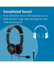 AURICULARES + MICROFONO KENSINGTON K33597WW HI-FI JACK 3.5MM BLACK