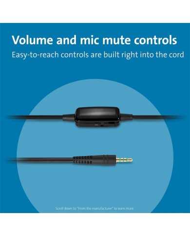 AURICULARES + MICROFONO KENSINGTON K33597WW HI-FI JACK 3.5MM BLACK