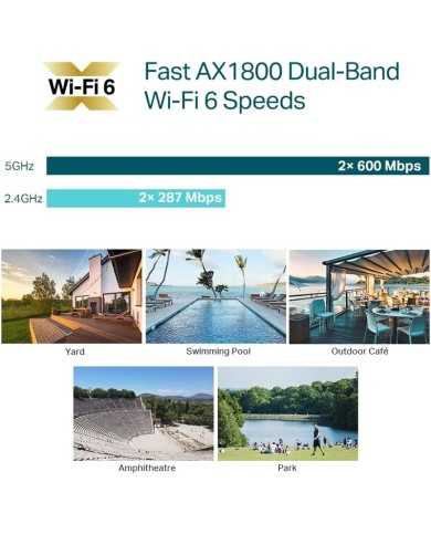 ACCESS POINT TP-LINK EAP610-OUTDOOR AX1800 DUAL BAND WI-FI 6 EXTERIOR POE
