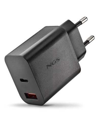 CARGADOR DE PARED NGS ERA GAN USB-C/USB-A 20W BLACK