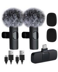 MICROFONO RECEPTOR ONEWAY USB C LAVALIER 2 MICROFONOS PINZA WIRELESS