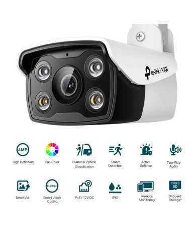 CAMARA IP TP-LINK VIGI BULLET EXTERIOR MICROSD 4MP 4MM IR 30M IP67 POE