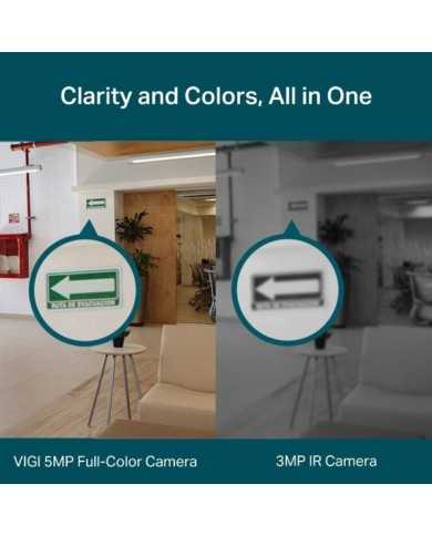 CAMARA IP TP-LINK VIGI TURRET INTERIOR MICROSD 5MP 2.8MM IR IP67 POE