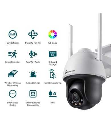 CAMARA IP TP-LINK VIGI PT EXTERIOR 4MP 4MM IR 30M 4G