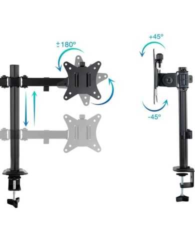 SOPORTE DE MESA TV/MONITOR TOOQ 17-27 2 BRAZOS BLACK