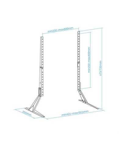 SOPORTE PATAS PEANA UNIVERSAL 23-75 NEGRO TOOQ