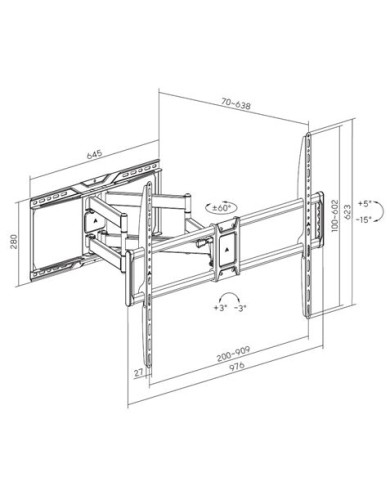 SOPORTE ARTICULADO REFORZADO TV LED, LCD 50-105 CROMAD