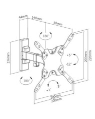SOPORTE CON BRAZO TV 13-42 UNA EXTENSION CROMAD