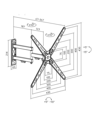 SOPORTE CON BRAZO TV 13-55 DOBLE EXTENSION CROMAD