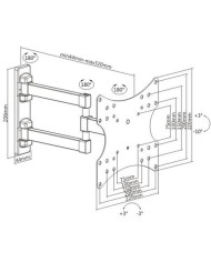SOPORTE CON BRAZO TV 23-42 DOBLE EXTENSION CROMAD