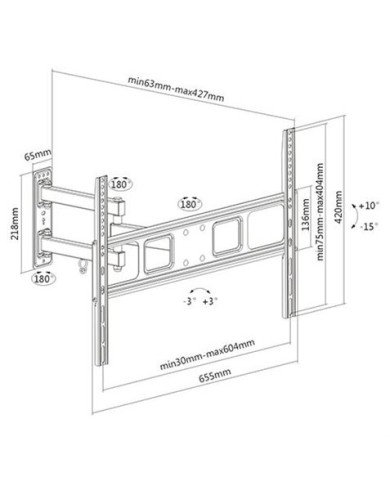 SOPORTE CON BRAZO TV LED, LCD 32-70 CROMAD