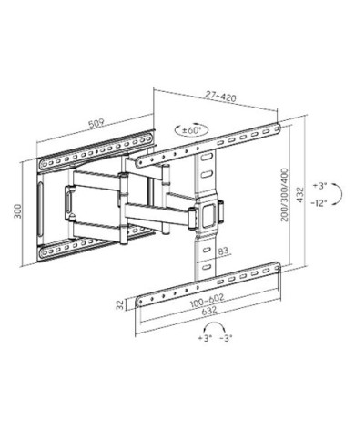 SOPORTE CON DOBLE BRAZO TV LED, LCD 37-75 CROMAD