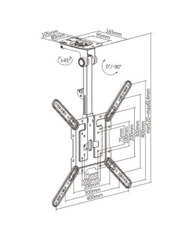 SOPORTE TECHO BASCULANTE TV 23 - 55 CROMAD