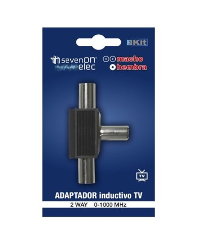 ADAPTADOR INDUCTIVO TV (2 MACHO/1 HEMBRA) NEGRO SEVENON